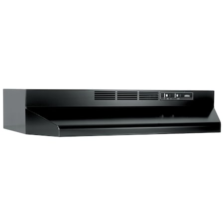 Broan-Nutone 30-Inch Black Ductless Under-Cabinet Kitchen Range Hood with Charcoal Filter and Built-in Lighting 413023